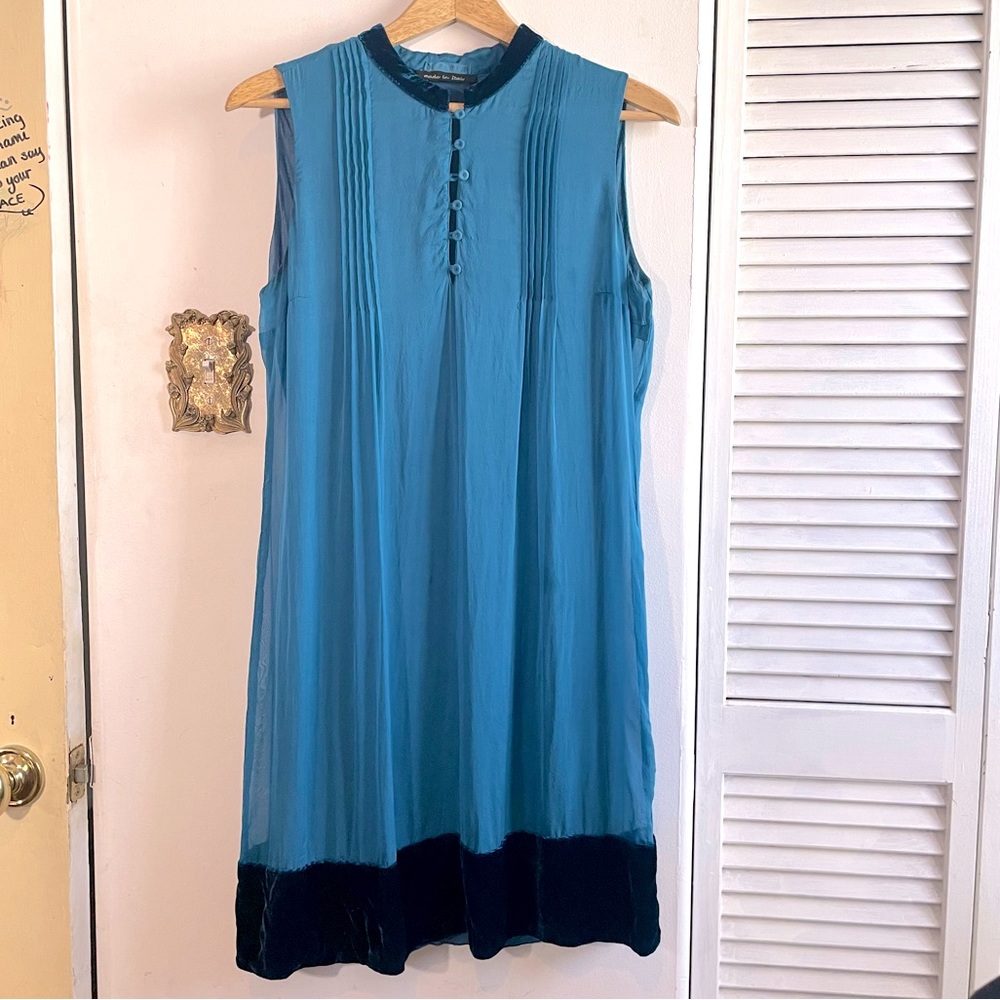 Italian Silk Button Up Shift Dress